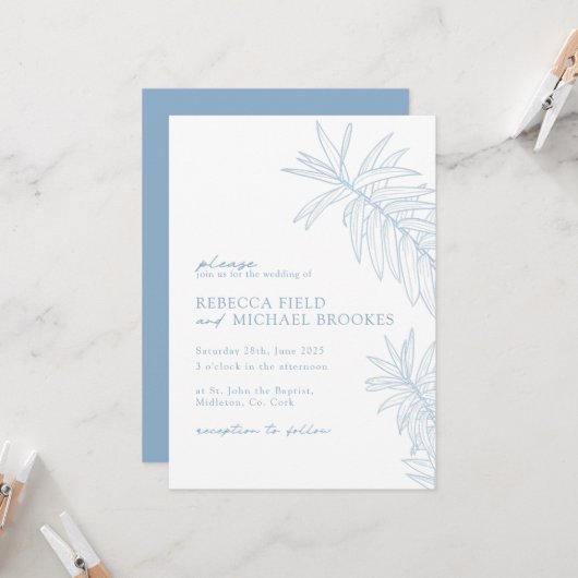 ダスティブルーミニマリスト植物学 招待状 (正面/裏面インサイチュ)