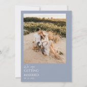 ダスティブルーミニマリストBoho Neutral 結婚 Photo's 招待状 (裏面)