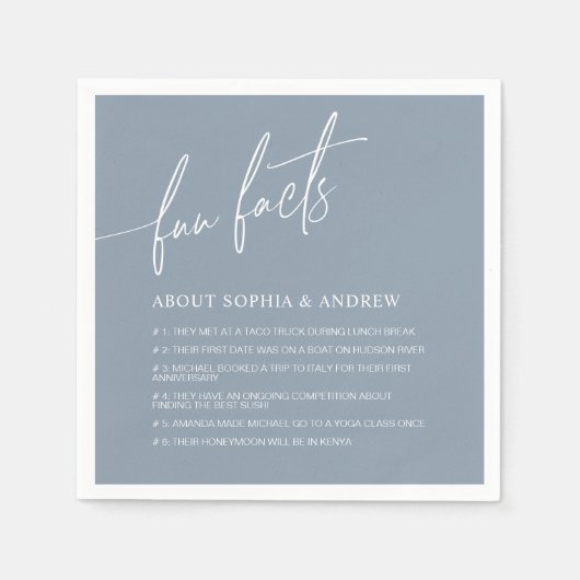 ダスティブルーミニマルおもしろいファクト結婚ズナプキン スタンダードカクテルナプキン (正面)