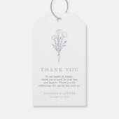 ダスティブルーミニマルフローラブーケ結婚ス ギフトタグ (裏面)