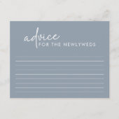 ダスティブルーミニマルブライダルシャワーアドバイスカード エンクロージャーカード (正面)