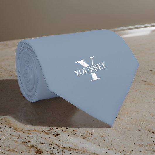 ダスティブルーミニマルモノグラムのリスト ネクタイ