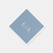 ダスティブルーミニマルモノグラムシンプルエレガントな結婚式 スタンダードカクテルナプキン (角)