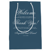 ダスティブルーミニマル結婚の歓迎 ミディアムペーパーバッグ (正面)