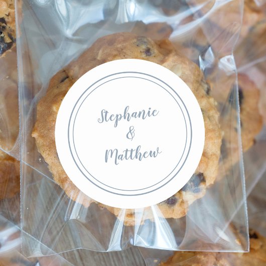 ダスティブルーミニマル結婚リストの花婿のお願い ラウンドシール