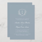 ダスティブルーミニマル結婚リスト 招待状 (正面/裏面)