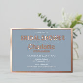 ダスティブルーミニマル金ゴールドブライダルシャワー 箔招待状 (立ち正面)