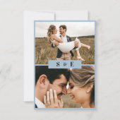 ダスティブルーミニマルQRコードフォト結婚ズ 出欠カード (裏面)