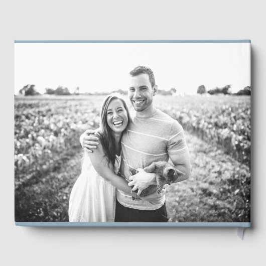 ダスティブルーミニマ結婚リストパーソナライズされた ゲストブック (裏面)