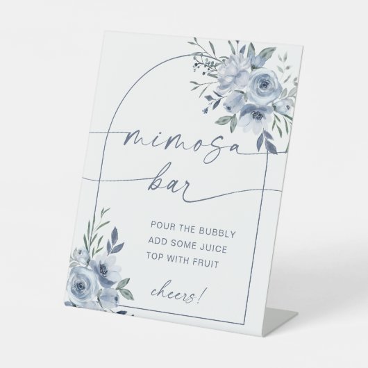 ダスティブルーミモザバーブライダルシャワー標識 台座サイン (正面)