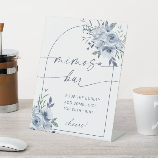 ダスティブルーミモザバーブライダルシャワー標識 台座サイン (インサイチュ)