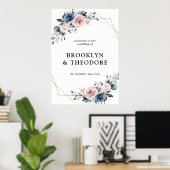 ダスティブルームーヴジオメトリック結婚スへようこそ ポスター (ホームオフィス)