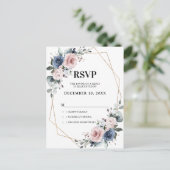 ダスティブルームーヴユーカリプトゥス幾何学RSVP ポストカード (スタンド正面)