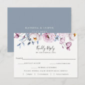 ダスティブルーメイブウェディングRSVP食事チョイスカード 出欠カード (正面/裏面)