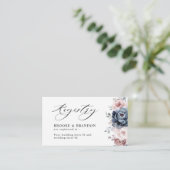 ダスティブルーメイヴバラピンク石板結婚ズレジストリ エンクロージャーカード (スタンド正面)