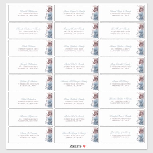 ダスティブルーメイヴフラワーズゲストナーズ住所 シール (シート)