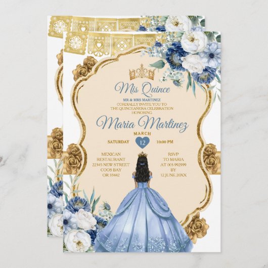 ダスティブルーメエレガントキシカンプリンセスキンセアニラ 招待状 (正面/裏面)