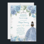 ダスティブルーメキシコガールシャルラミンス 招待状<br><div class="desc">Dusty Blue Mexican Girl Charra Mis Quince InvitationMis Quince Anos,  15誕生日, </div>