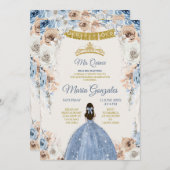 ダスティブルーメクシアンガールフローラスウィート16th誕生日 招待状 (正面/裏面)