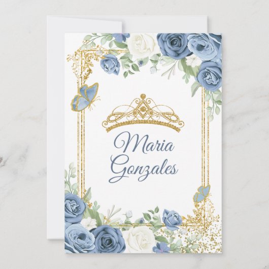 ダスティブルーメクシアンガールフローラスウィート16th誕生日 招待状 (裏面)