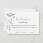 ダスティブルーメドウウェディングRSVPカード 出欠カード (正面)