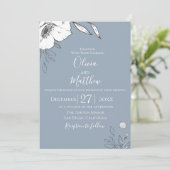 ダスティブルーメドウフラワーズ結婚式招待状 招待状 (スタンド正面)