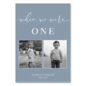 ダスティブルーモダンエレガントなウェディングエイジテーブル番号 テーブルナンバー (正面)