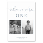 ダスティブルーモダンエレガントなウェディングエイジテーブル番号 テーブルナンバー (正面)