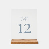 ダスティブルーモダンエレガントなウェディングテーブル番号 アクリルサイン (正面)