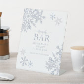 ダスティブルーモダンスノーフレークウィンターブーケバー 台座サイン (インサイチュ)