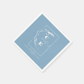 ダスティブルーモダンズ結婚モノグラム スタンダードカクテルナプキン (角)