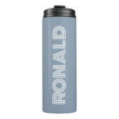 ダスティブルーモダンタイポグラフィパーソナライズされた名 タンブラー (正面)