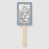 ダスティブルーモダンフォト金ゴールドハート結婚式 プログラム ハンドファン (裏面)