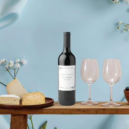 ダスティブルーモダンフローラワインラベル ワインラベル