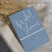 ダスティブルーモダンブライダルシャワー 招待状