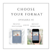 ダスティブルーモダンボーイ写真バプテスマ 招待状