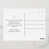 ダスティブルーモダンミニマはっきりしたリスト日付3 箔シーズンポストカード (裏面)