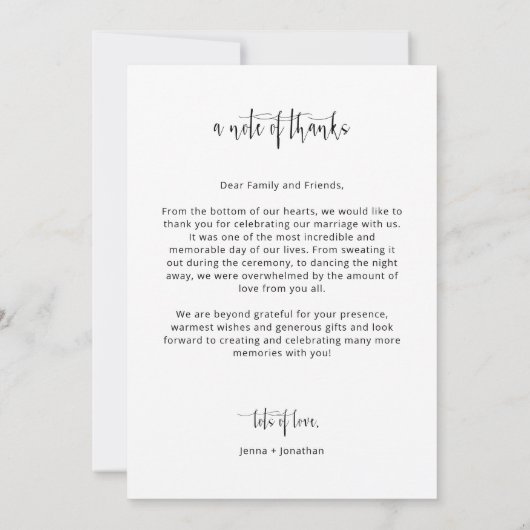 ダスティブルーモダンミニマ結婚リストの写真フラット サンキューカード (裏面)