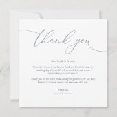 ダスティブルーモダンミニマ結婚リスト サンキューカード (裏面)