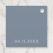 ダスティブルーモダンヴィンテージモノグラム結婚ズ フェイバータグ (裏面)