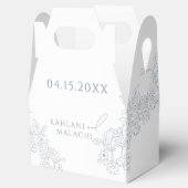 ダスティブルーモダンヴィンテージ結婚ズ フェイバーボックス (オープン)