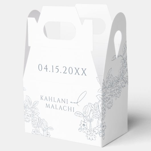 ダスティブルーモダンヴィンテージ結婚ズ フェイバーボックス (オープン)