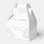 ダスティブルーモダンヴィンテージ結婚ズ フェイバーボックス (正面サイド)