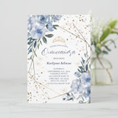 ダスティブルーモダン金ゴールドキンセアニラ 招待状 (スタンド正面)