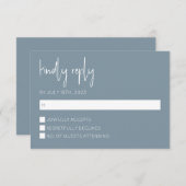 ダスティブルーモダンRSVPカード 招待状 (正面/裏面)