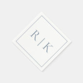 ダスティブルーモノグラムイニシャルクラス結婚ズ スタンダードカクテルナプキン (角)