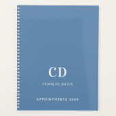 ダスティブルーモノグラムイニシャル2026 プランナー手帳 (正面)