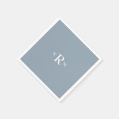 ダスティブルーモノグラムカクテルナプキンス スタンダードカクテルナプキン (角)