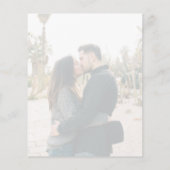 ダスティブルーモノグラムフォト結婚式招待状 (裏面)