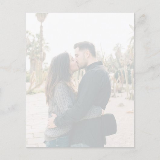 ダスティブルーモノグラムフォト結婚式招待状 (裏面)